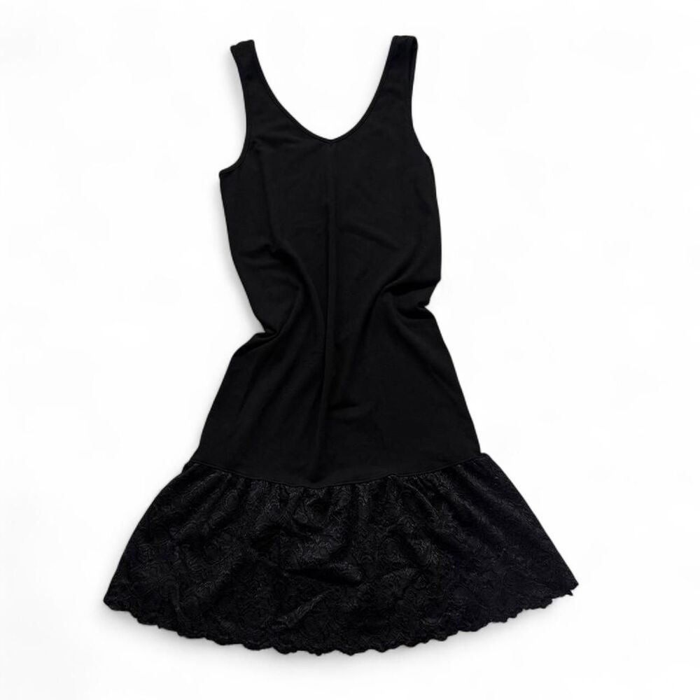 Unbranded Women's Black Bodycon Dress with Lace Trim